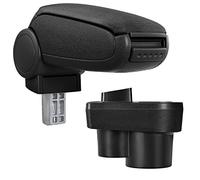 pro.tec Reposabrazos Central Apoyabrazos con Compartimento Fácil de Instalar - Tapizado - Tela - Negro