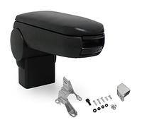 Reposabrazos Central - apoyabrazos con Compartimento - tapizado - Polipiel - Negro con Costuras de Color Negro