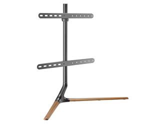 pro.tec Soporte TV Soporte de Pie para TV Monitor Pantalla hasta 70" Máx 40kg Giratorio MAX VESA 600x400 mm para Cine en Casa Oficinas Salas de Conferencia Acero 77x97x35 cm - Negro y Efecto Madera