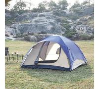 pro.tec Tienda de Campaña Carpa con Mosquitera Bolsa Ventilación Óptima Ventana y Puerta con Cremallera Impermeable 213 x 213 x 130 cm Poliéster PU Fibra de Vidrio - Beige