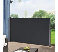 pro.tec Toldo Lateral Retráctil Mulhacén Pantalla de Privacidad Exterior Extensible contra Viento y Sol para Jardín Patio Balcón Acero 180 x 300 cm - Negro