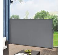 pro.tec Toldo Lateral Retráctil Mulhacén Pantalla de Privacidad Exterior Extensible contra Viento y Sol para Jardín Patio Balcón Acero 160 x 300 cm - Gris Medio