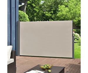 pro.tec Toldo Lateral Retráctil Mulhacén Pantalla de Privacidad Exterior Extensible contra Viento y Sol para Jardín Patio Balcón Acero 160 x 300 cm - Color de Arena