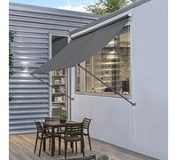 pro.tec Toldo Montando en la Pared - Gris - 350 x 120 cm - Terraza Balcón Toldo Extensible - Persiana de la Ventana Exterior