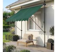 pro.tec Toldo retráctil Stem Acero 150x120x220-309cm - Verde Oscuro | Toldos Exterior Terraza Balcón barras telescópicas ajustable en Altura manual resistente UV protector de sol sin taladrar