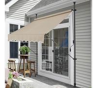 pro.tec Toldo Retráctil Stem Toldos Exterior Terraza Balcón Ajustable en Altura Manual Resistente Protector de Sol Sin Taladrar Acero/Poliéster 250 x 120 x 220-309 cm - Color Arena