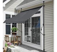 pro.tec Toldo Retráctil Stem Toldos Exterior Terraza Balcón Ajustable en Altura Manual Resistente Protector de Sol Sin Taladrar Acero/Poliéster 300 x 120 x 220-309 cm - Gris
