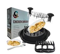 Pro - Trituradora de pollo | Herramienta grande para triturar pollo | Trituradora de carne | Garras de carne | Herramienta trituradora de carne | Pinzas de carne | Cepillo | Sin BPA | Tapa