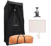 Pro Vocal Booth - Cabina de insonorización portátil para grabaciones nítidas, ideal para voz en off, podcasts, voces (negro, zigzag, L)