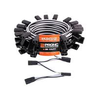 PRO24 Arnés de cables de 2 puntas, enchufe de bala hembra doble, calibre 18, espaciado de cables de 4 pulgadas, perfecto para una instalación ordenada de marcador LED y luz de holgura