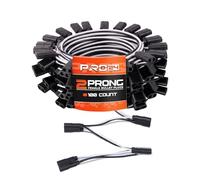 PRO24 Arnés de cables de 2 puntas, enchufe doble hembra tipo bala, calibre 18, espaciado de cables de 4 pulgadas, perfecto para una instalación ordenada de marcador LED y luz de holgura