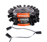 PRO24 Paquete de 50 mazos de cables de 2 puntas, enchufe de bala hembra doble, calibre 18, espacio de 6.5 pulgadas, tamaño estándar para marcadores LED y luces de holgura, instalación fácil y sin