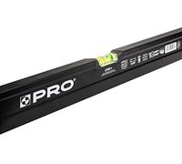 PRO800 Nivel de burbuja 150cm fresado en un lado con perfil ergonómico - ERS+ (Easy Reading System) Nivel de precisión con tapones antichoque - Color Negro