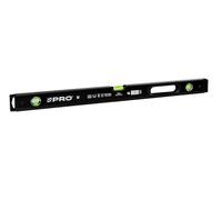 PRO900 Heavy Duty Nivel de burbuja 80cm con perfil ergonómico - ERS+ (Easy Reading System) Nivel de precisión con tapones antichoque - Color Negro
