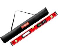 PRO900 Nivel de burbuja digital 80cm con 2 pantallas LCD y bolsa de transporte - Nivel electrónico con memoria de valores de medición para hasta 19 resultados - Protección IP65 - Color Rojo