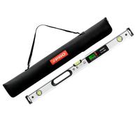 PRO900 Nivel de burbuja digital 80cm con 2 pantallas LCD y bolsa de transporte - Nivel electrónico con memoria de valores de medición para hasta 19 resultados - Protección IP65 - Color Blanco