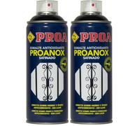 PROA ESMALTE PROANOX DIRECTO SOBRE ÓXIDO EN SPRAY. SATINADO. Bermellón RAL 3001. 400 ML Esmalte antioxidante para metales sin necesidad de imprimación. Exterior e interior. (Paquete de 2)