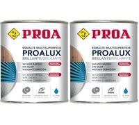 PROA PROALUX Esmalte al agua Multiadherente. Blanco. 750 ML. Multisuperficie. Brillante (Paquete de 2)