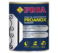 PROANOX - Esmalte directo sobre óxido con acabado satinado 750 ml, pintura antioxidante para superficies oxidadas sin preparación previa, rendimiento 6 a 8 m² por litro