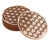 ProArts Flor de la Vida Posavasos - Posavasos de Madera Set de 10 Piezas 10x10cm para Café y Té - Flor de la Vida para la purificación y la meditación - Símbolos espirituales