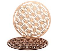 ProArts Flor de la Vida Posavasos - Posavasos de Madera Set de 2 Piezas 10x10cm para Café y Té - Flor de la Vida para la purificación y la meditación - Símbolos espirituales