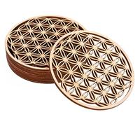 ProArts Flor de la Vida Posavasos - Posavasos de Madera Set de 8 Piezas 10x10cm para Café y Té - Flor de la Vida para la purificación y la meditación - Símbolos espirituales