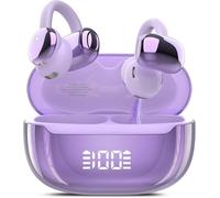 Proaustin Auriculares abiertos inalámbricos con clip Bluetooth 5.4 con cancelación de ruido DNN, tiempo de reproducción de 48 horas, baja latencia, diseño de moda, ajuste seguro, sonido claro para