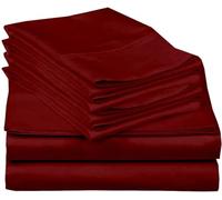 Proaustin Juego de sábanas Queen de 6 piezas, colección Luxury de hotel, 100% algodón egipcio, sábana bajera de 18 pulgadas de profundidad, suave y fresca, ropa de cama transpirable con 4 fundas de