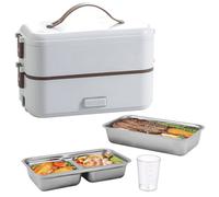 Proaustin Lonchera eléctrica, calentador de alimentos portátil, calentador de alimentos más rápido de 300 W para adultos y estudiantes, recipiente de acero inoxidable extraíble, una sola capa