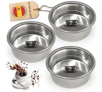PROAX® Filtro Cafetera Cecotec 51mm Presurizado | Compatible con Cafeteras Cecotec, Ufesa y Breville | Set de 2 o 3 Cazoletas | Repuesto Power Espresso 20 (Set 3 Filtros (2 Tazas))