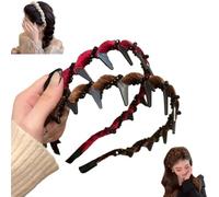 Probabledy Retro High Skull Pearl Headband, Fluffy High Cranial Headband, 1 Second Fluffy High Cranial Effect, Serrated Anti-Slip Teeth for Elegant Daily Wear (A-2PCS)