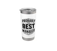 Probablemente el mejor gerente del mundo Funny Manager Vaso térmico de acero inoxidable de doble pared