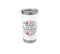 Probablemente el mejor gerente del mundo Funny Manager Vaso térmico de acero inoxidable de doble pared