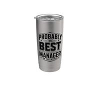 Probablemente el mejor gerente del mundo Funny Manager Vaso térmico de acero inoxidable de doble pared
