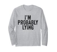 Probablemente Estoy mintiendo mentiroso tramposo Divertido sarcástico Vintage Manga Larga