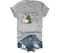 Probably Just Gonna Jingle Some of The Way I'm Tired - Camiseta de Navidad con diseño de cascabel divertido y tonto de ganso, gris, L