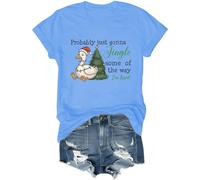 Probably Just Gonna Jingle Some of The Way I'm Tired - Camiseta de Navidad con diseño de cascabel divertido y tonto de ganso, Azul (carolina blue), L