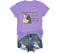 Probably Just Gonna Jingle Some of The Way I'm Tired - Camiseta de Navidad con diseño de cascabel divertido y tonto de ganso, morado claro, S