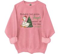 Probably Just Gonna Jingle Some Of The Way I'm Tired - Sudadera de Navidad con cascabeles divertidos y tontos, rosa, 3XL