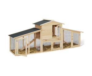 Probache - Gallinero VIP con conejera doble XXL de madera