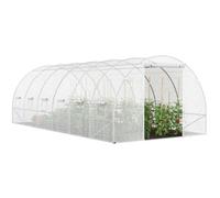Probache Pro - Invernadero grande de jardín, diseño de túnel, transparente, 18 m², 7 arcadas, galvanizado, 6 x 3 x 2 m