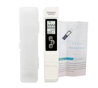 Probador de agua 3 en 1 TDS EC medidor temperatura Digital LCD pluma prueba filtro pureza con 4 modos diferentes probador, Probador preciso(White Box)