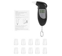 Probador de Alcohol Digital, Pantalla LCD Probador de Alcohol en Aliento Llavero Portátil Analizador de Aliento Alcoholímetros Personales(Con 10 bocas de respiración)