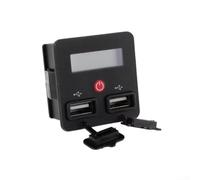 Probador de batería ácida con voltímetro indicador de capacidad de batería para baterías de 12 V 24 V puertos de cargador USB duales 2 salida de 5 A y diseño impermeable