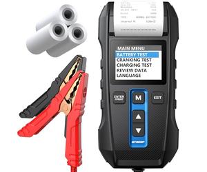 Probador de batería de 12 V/24 V con impresora incorporada Topdon BT300P, 100-2000 CCA - Probador de carga automático para prueba de batería/arranque/carga
