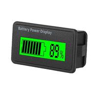 Probador de batería digital, 12 V, 24 V, 36 V, 48 V LCD medidor de capacidad de batería universal indicador de batería digital de potencia impermeable batería voltímetro (Verde)