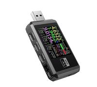 Probador de batería USB Voltímetro Amperímetro Type-C Detección Carga rápida Disparador Medición Capacidad Monitor ondulación Lecturas Claras(Without Bluetooth)