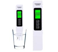 Probador de calidad del agua 3 en 1 - Medición precisa TDS/EC/TEMP con pantalla LCD retroiluminada - Diseño antideslizante para control de agua potable, piscinas, acuarios y cuencas - Esencial para la