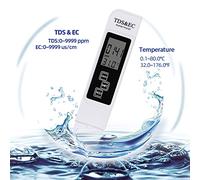 Probador de Calidad del Agua 3 en 1 Medidor Digital para TDS EC y medición de Temperatura con función de Bloqueo de Lectura y diseño de Apagado automático de 5 Minutos Analizador