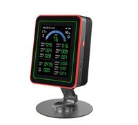 Probador de calidad del aire 18 en 1 con PM2.5, TVOC y humedad, pantalla TFT a color de 2.8 pulgadas, almacenamiento de datos para el hogar y fuera (negro)